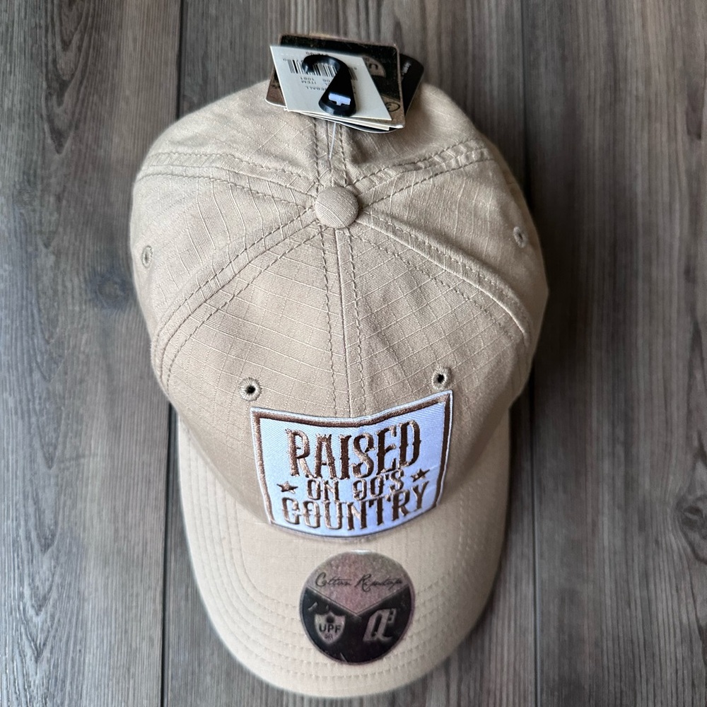 Raised On 90s Country Hat Adjustable UPF 50 Baseball Hat Handmade - Picture 2 of 5